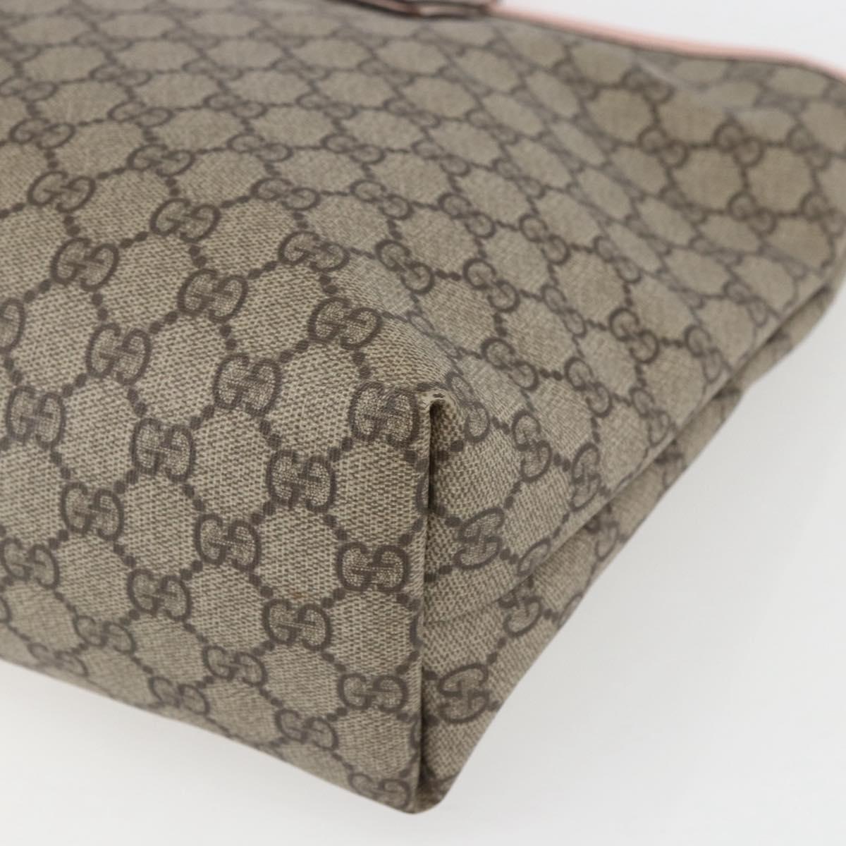 GUCCI GG Supreme Tote Bag PVC Beige 211137 Auth yk20059