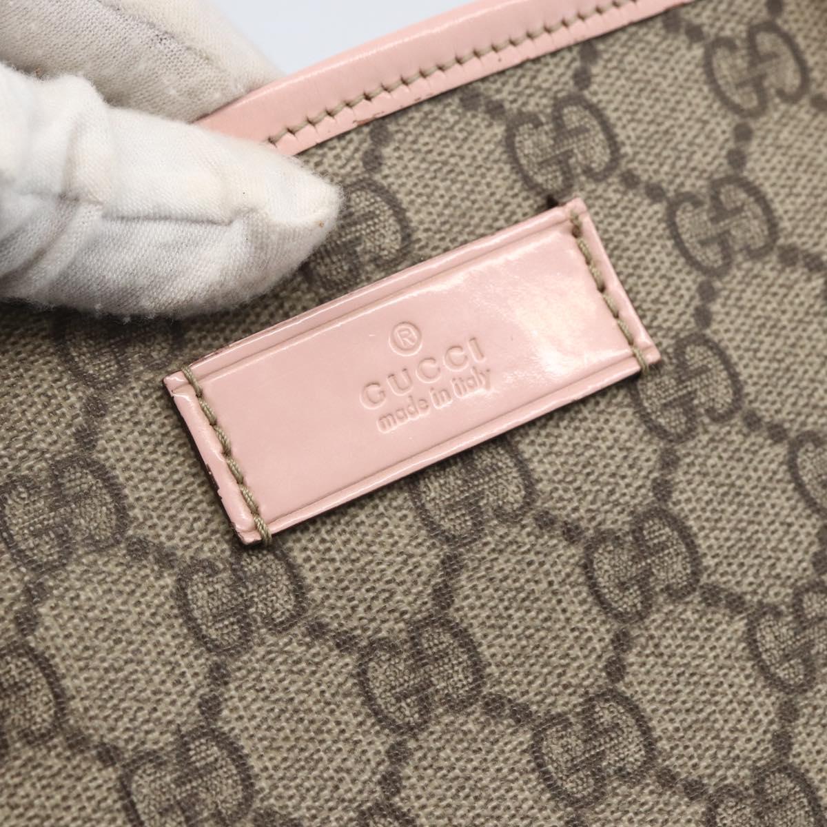 GUCCI GG Supreme Tote Bag PVC Beige 211137 Auth yk20059