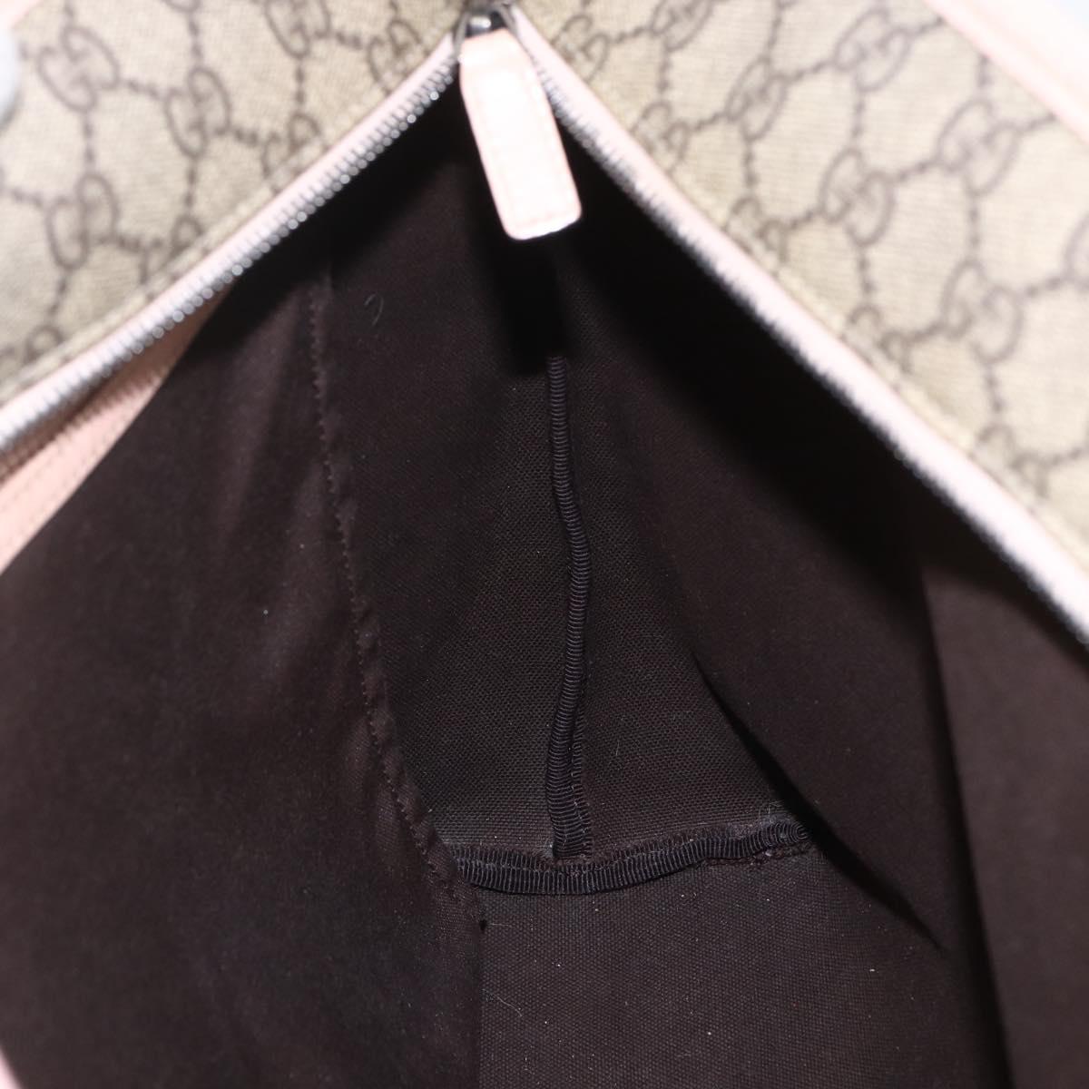 GUCCI GG Supreme Tote Bag PVC Beige 211137 Auth yk20059