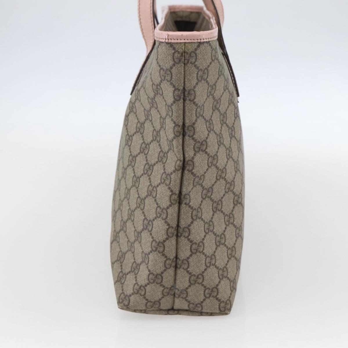 GUCCI GG Supreme Tote Bag PVC Beige 211137 Auth yk20059