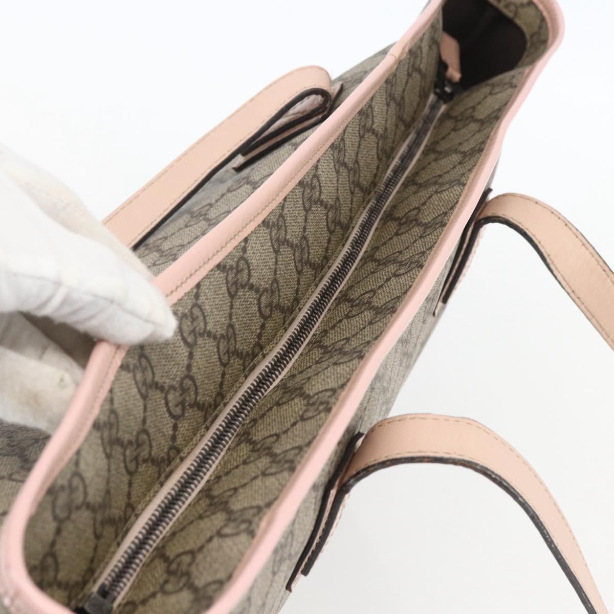 GUCCI GG Supreme Tote Bag PVC Beige 211137 Auth yk20059