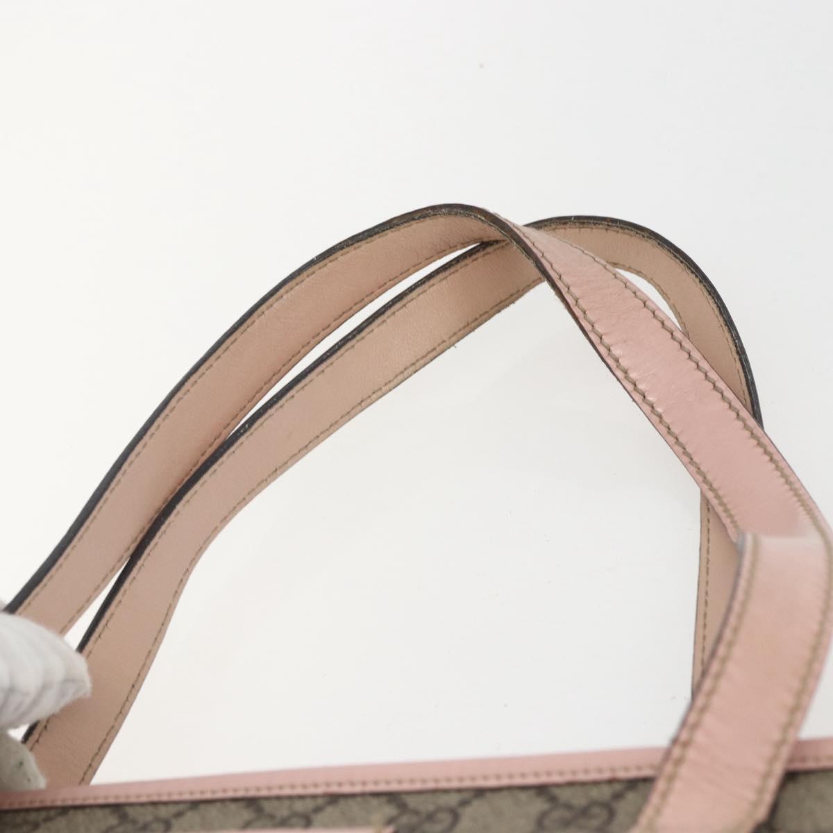 GUCCI GG Supreme Tote Bag PVC Beige 211137 Auth yk20059