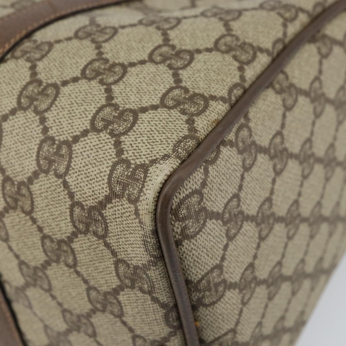 GUCCI GG Supreme Boston Bag PVC Beige Gold 002 39 6842 9411 Auth yk20066V