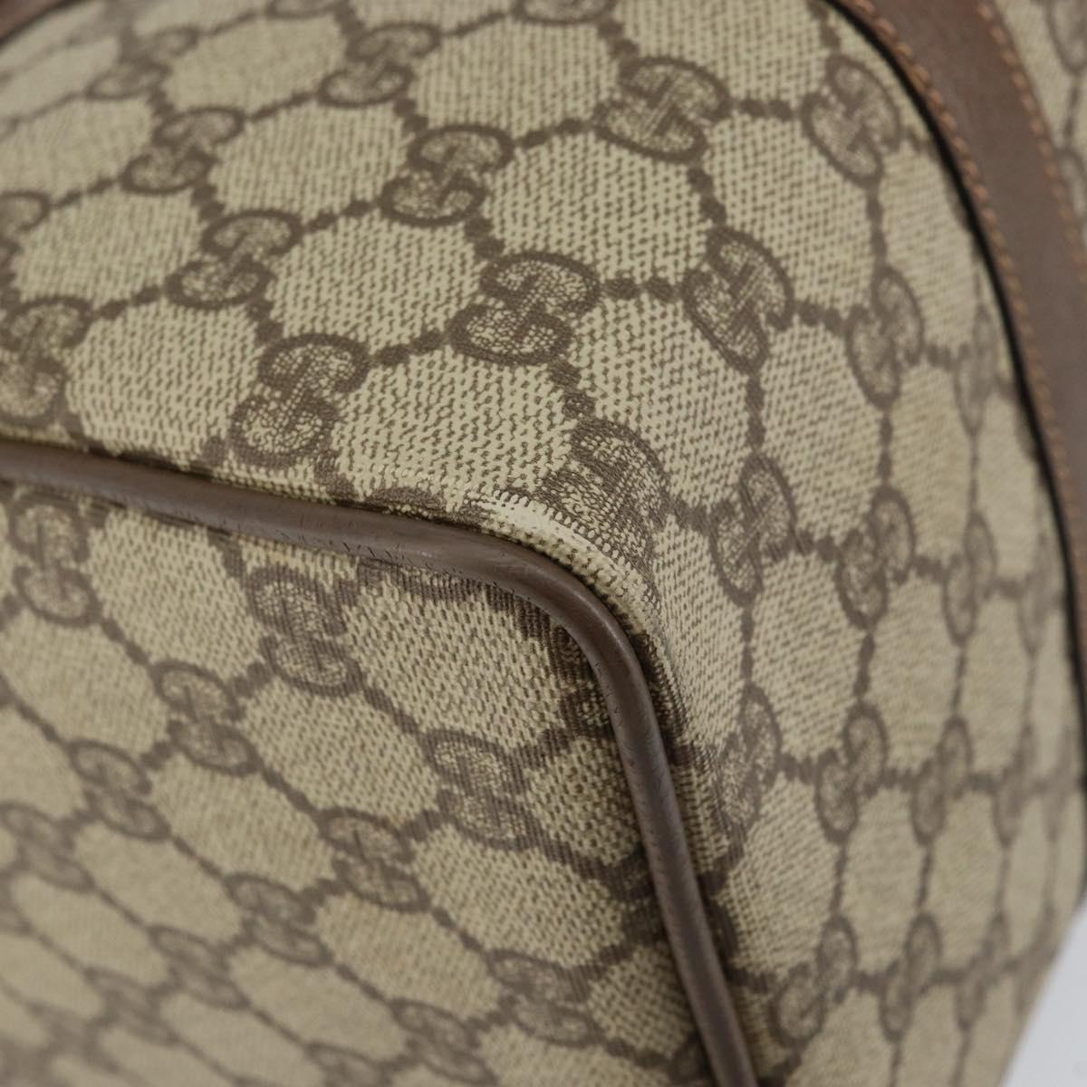 GUCCI GG Supreme Boston Bag PVC Beige Gold 002 39 6842 9411 Auth yk20066V