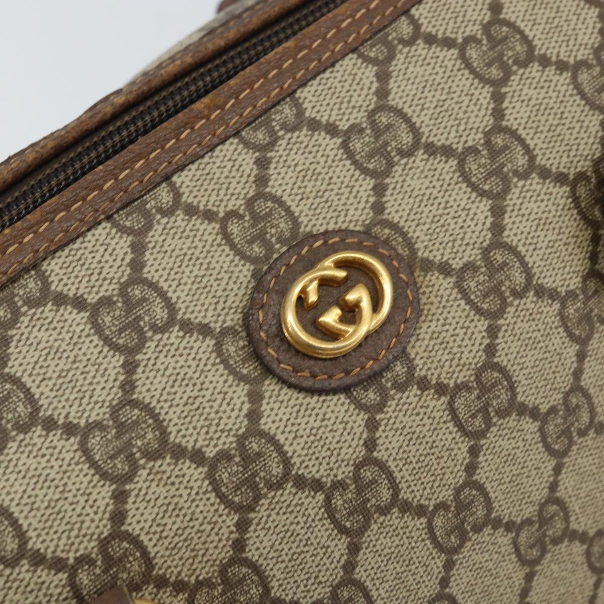 GUCCI GG Supreme Boston Bag PVC Beige Gold 002 39 6842 9411 Auth yk20066V