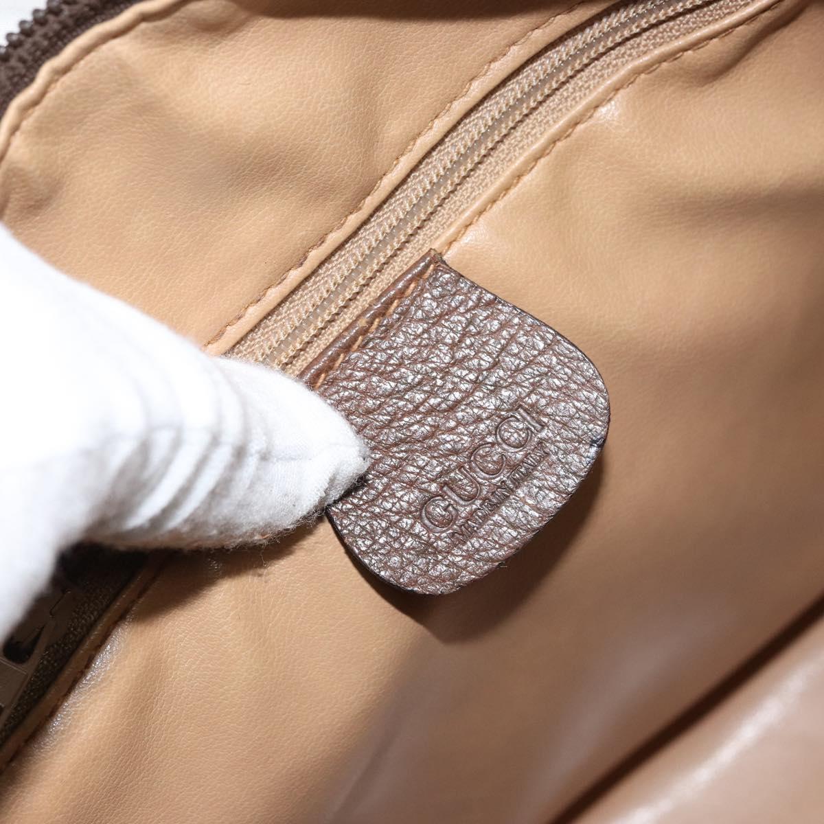 GUCCI GG Supreme Boston Bag PVC Beige Gold 002 39 6842 9411 Auth yk20066V