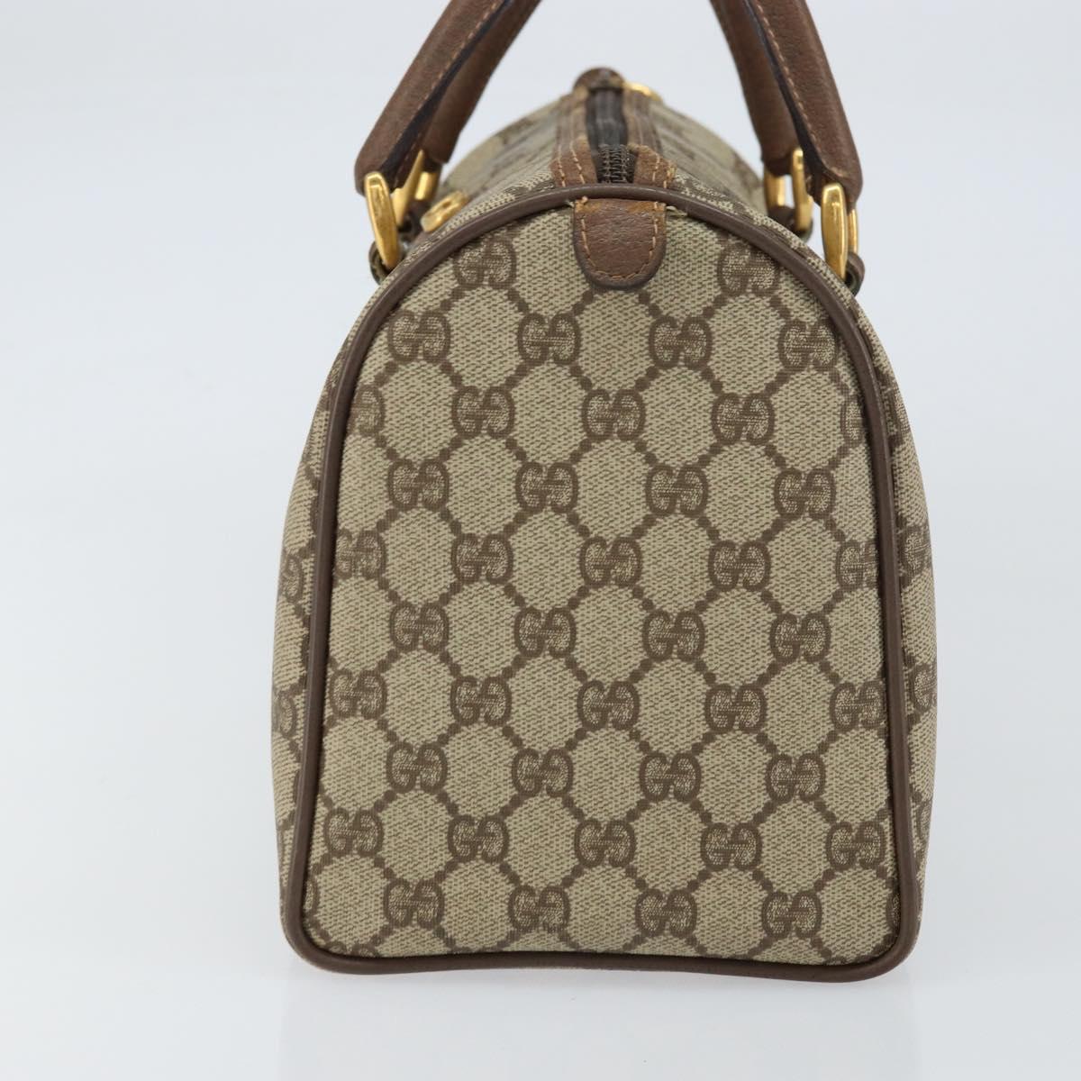 GUCCI GG Supreme Boston Bag PVC Beige Gold 002 39 6842 9411 Auth yk20066V
