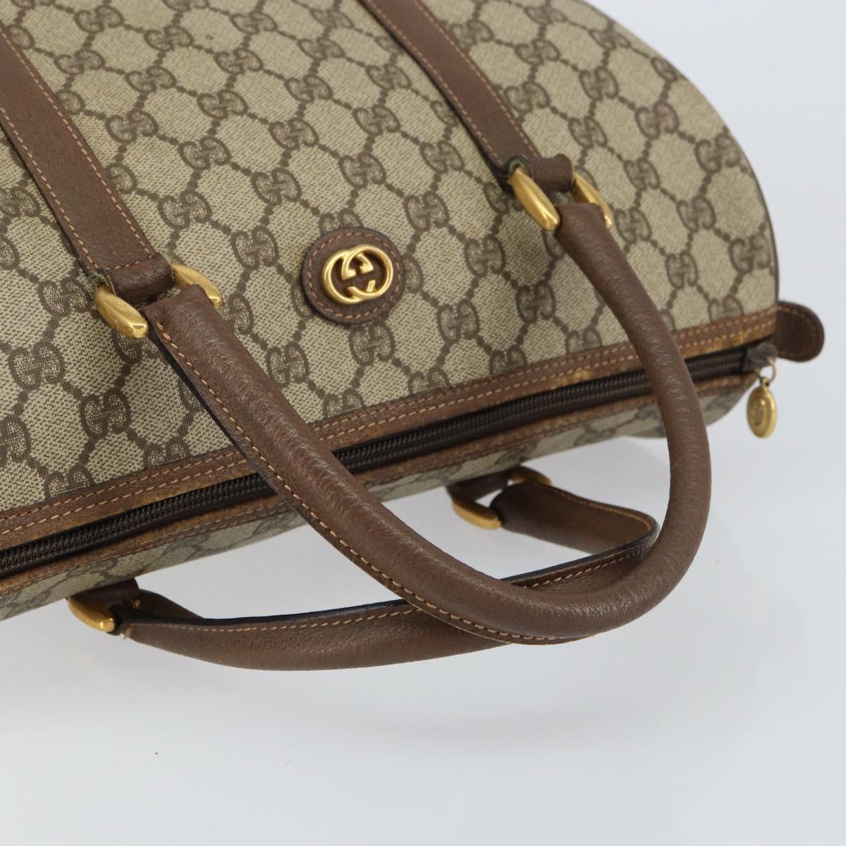 GUCCI GG Supreme Boston Bag PVC Beige Gold 002 39 6842 9411 Auth yk20066V