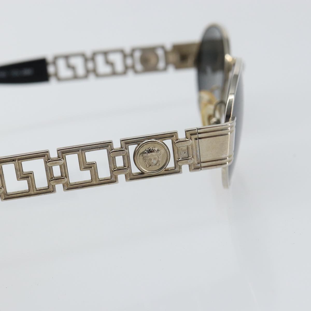 VERSACE Sunglasses metal Silver Auth yk20069