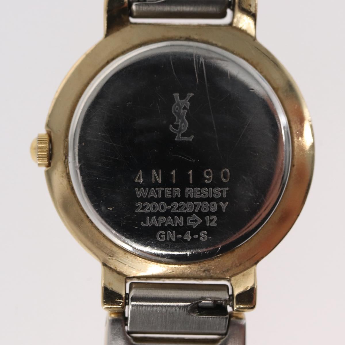 SAINT LAURENT Watches metal Silver Gold 229789Y Auth yk20073