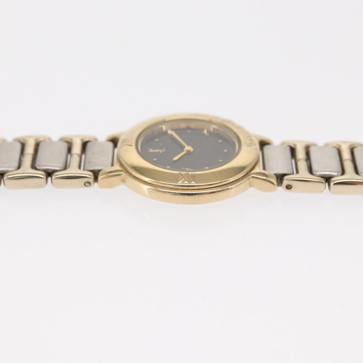 SAINT LAURENT Watches metal Silver Gold 229789Y Auth yk20073