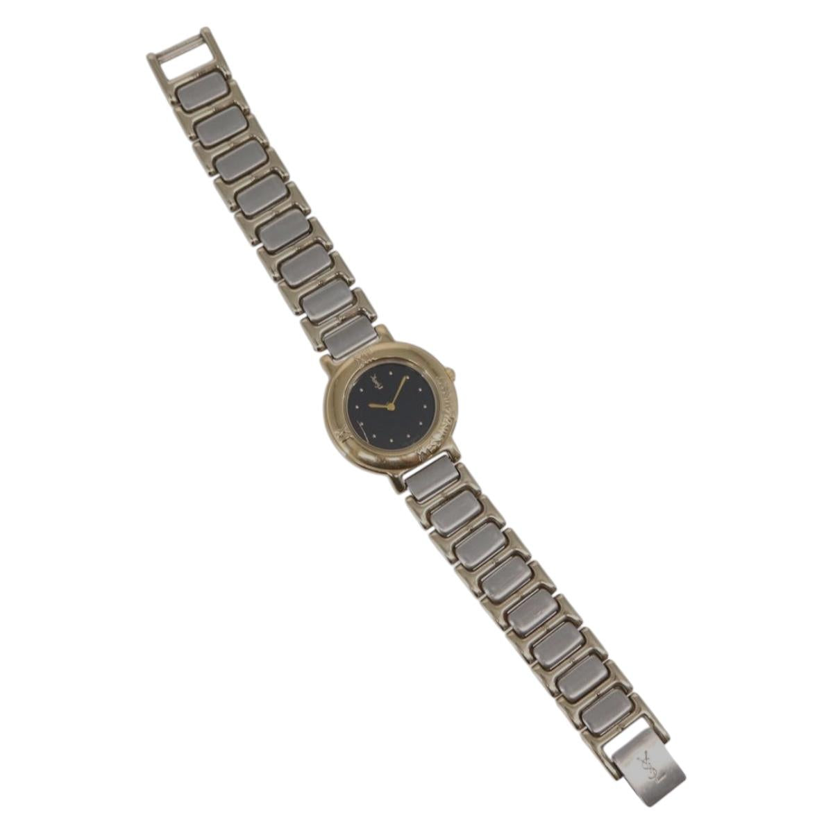 SAINT LAURENT Watches metal Silver Gold 229789Y Auth yk20073