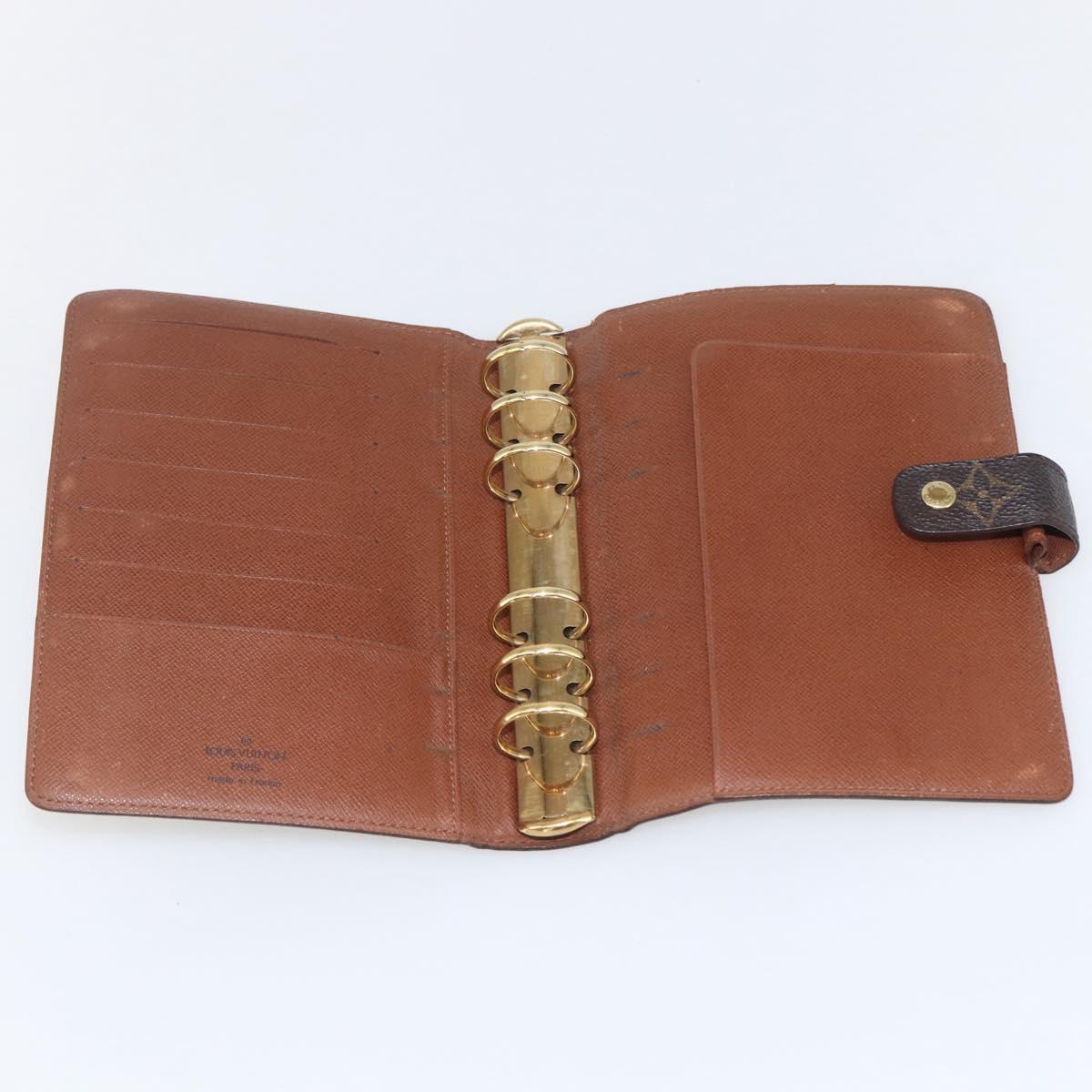 LOUIS VUITTON Monogram Agenda MM Day Planner Cover R20105 LV Auth yk20074