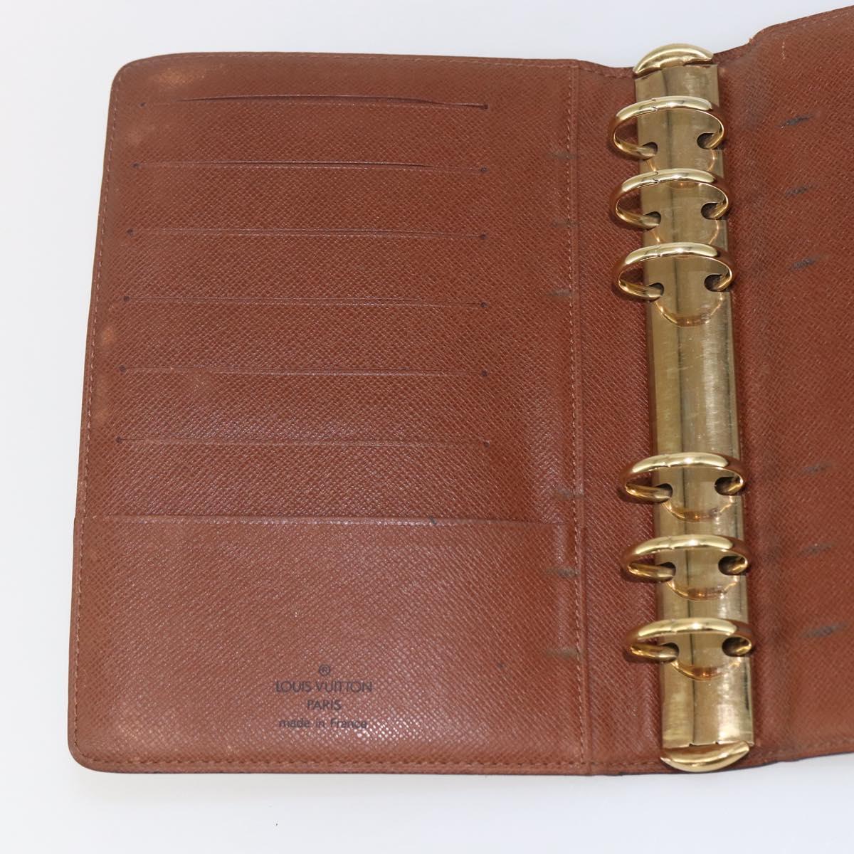 LOUIS VUITTON Monogram Agenda MM Day Planner Cover R20105 LV Auth yk20074