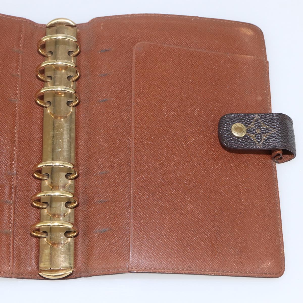 LOUIS VUITTON Monogram Agenda MM Day Planner Cover R20105 LV Auth yk20074