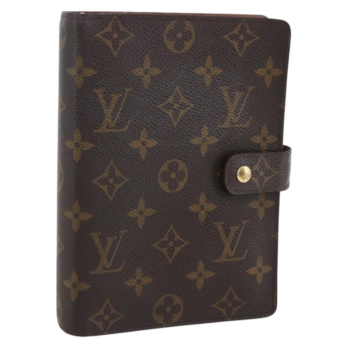 LOUIS VUITTON Monogram Agenda MM Day Planner Cover R20105 LV Auth yk20074