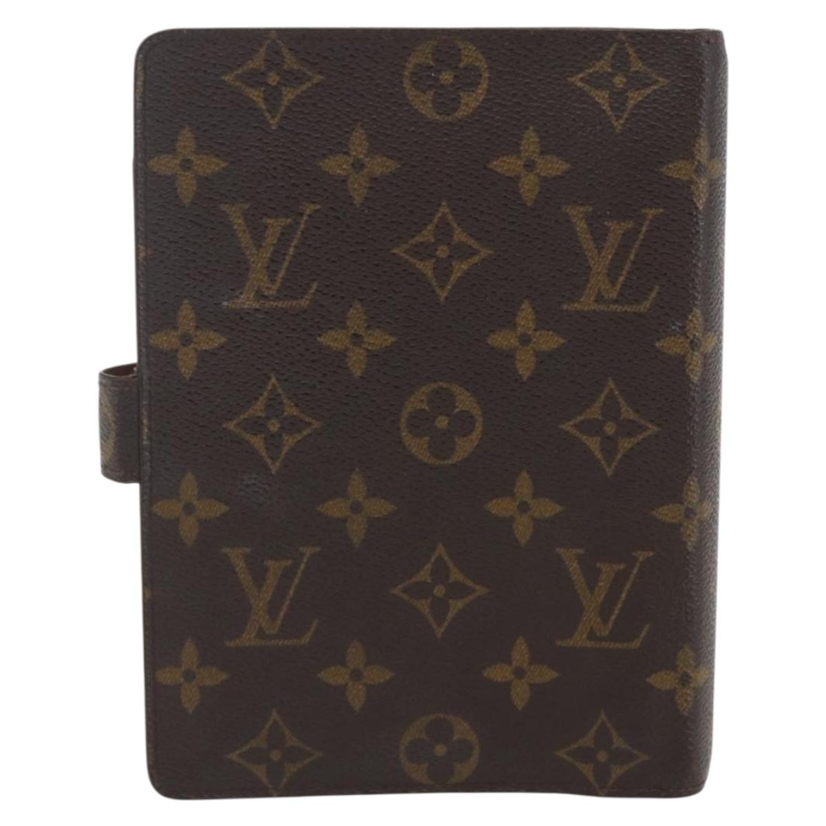 LOUIS VUITTON Monogram Agenda MM Day Planner Cover R20105 LV Auth yk20074