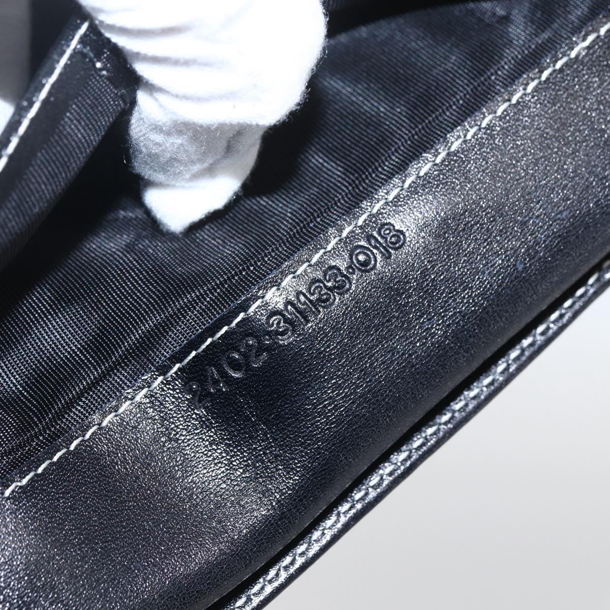 FENDI Zucchino Canvas Long Wallet Navy Silver Auth yk20081