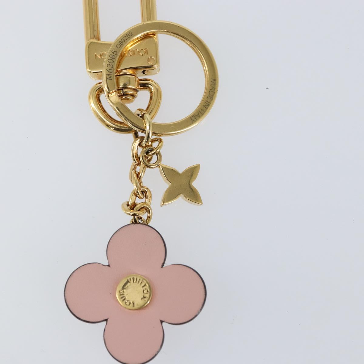 LOUIS VUITTON Porte Cles Blooming Charm metal Gold Tone M68085 LV Auth yk20083