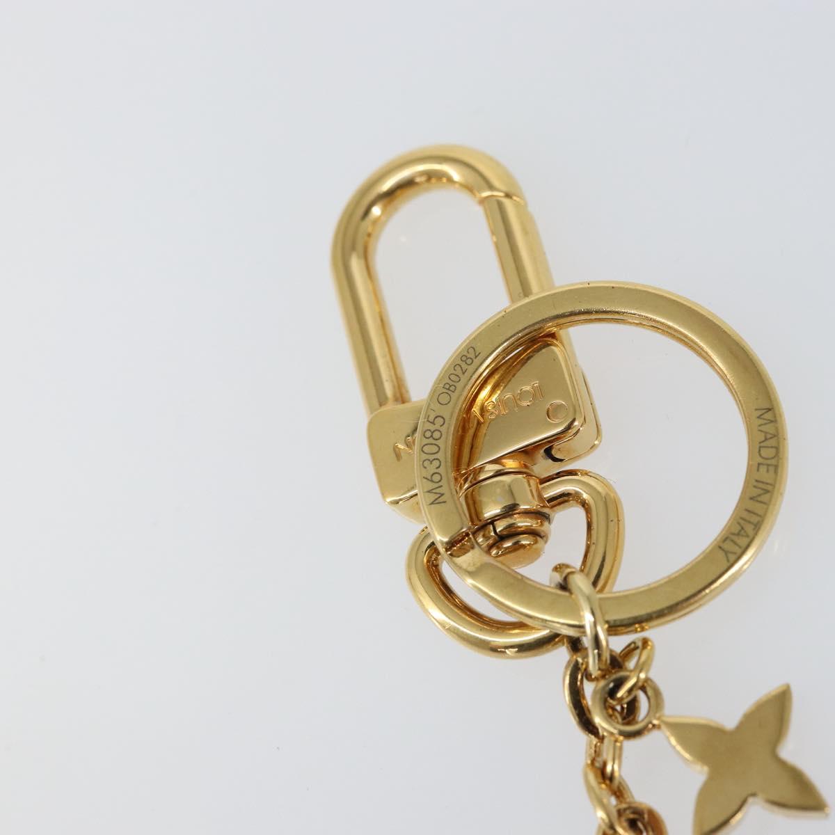 LOUIS VUITTON Porte Cles Blooming Charm metal Gold Tone M68085 LV Auth yk20083