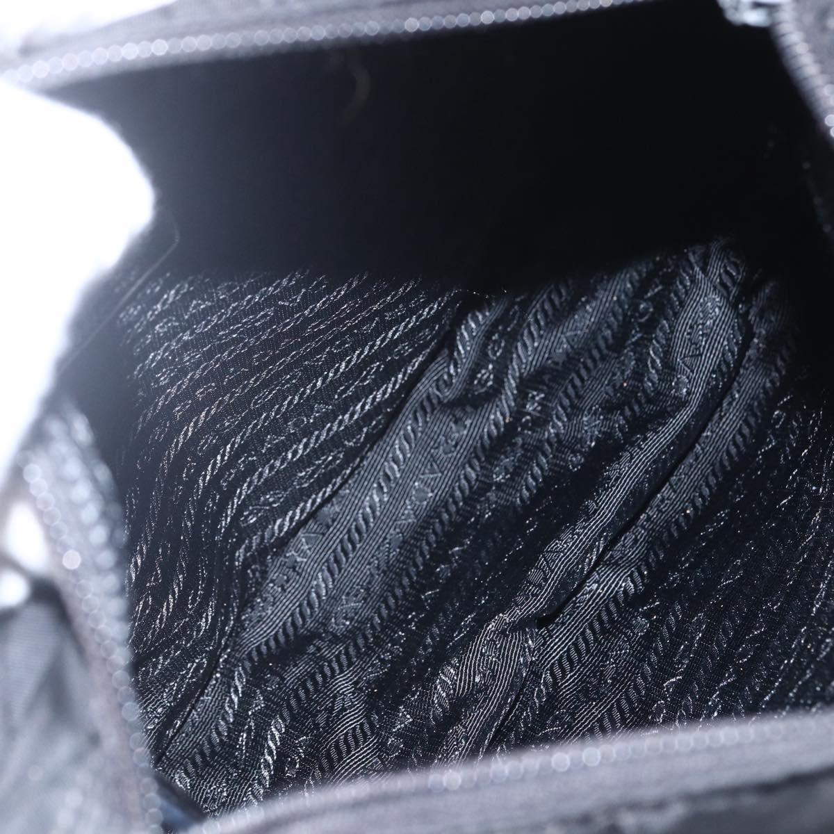 PRADA Shoulder Bag Nylon Black Silver Auth yk20084V