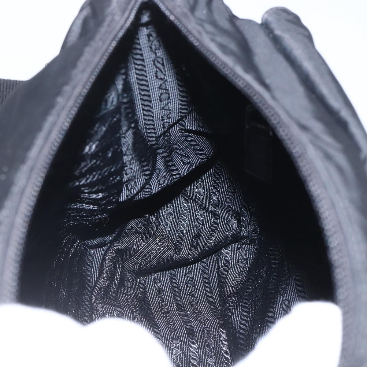 PRADA Shoulder Bag Nylon Black Silver Auth yk20084V