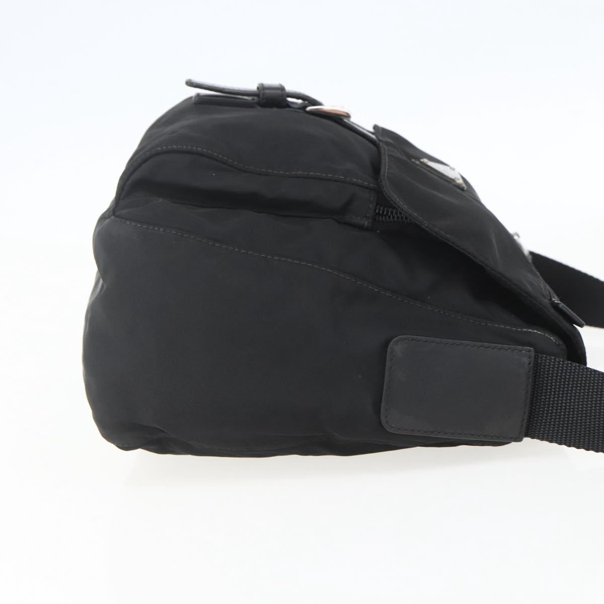 PRADA Shoulder Bag Nylon Black Silver Auth yk20084V