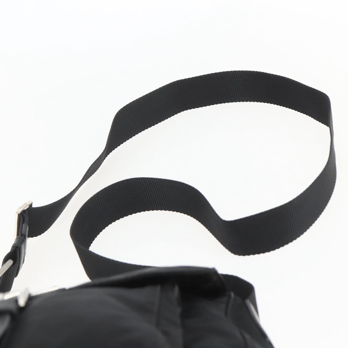 PRADA Shoulder Bag Nylon Black Silver Auth yk20084V