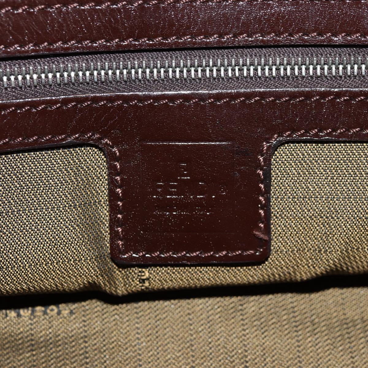 FENDI Zucca Canvas Mamma Baguette Shoulder Bag Black Brown Auth yk20092V