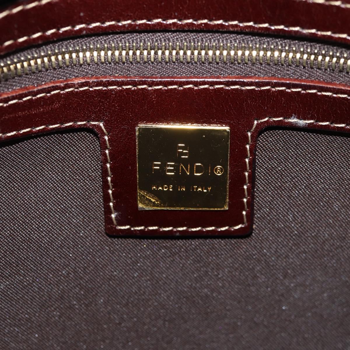 FENDI Zucchino Canvas Mamma Baguette Bag Enamel Beige Gold Auth yk20093V