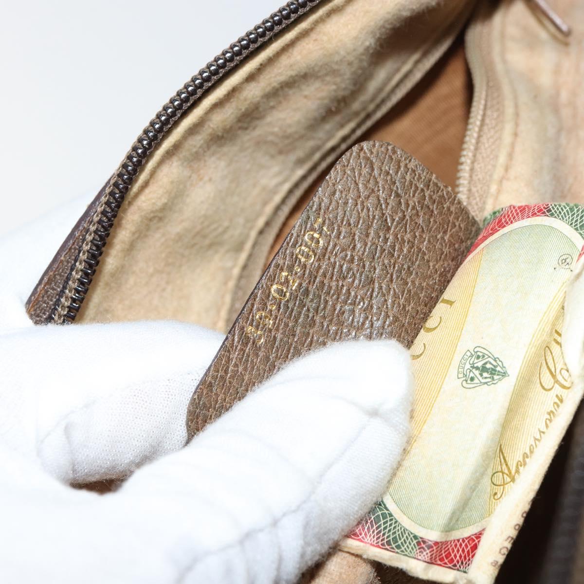 GUCCI GG Supreme Web Sherry Line Bag PVC Beige Gold 39 02 007 Auth yk20098