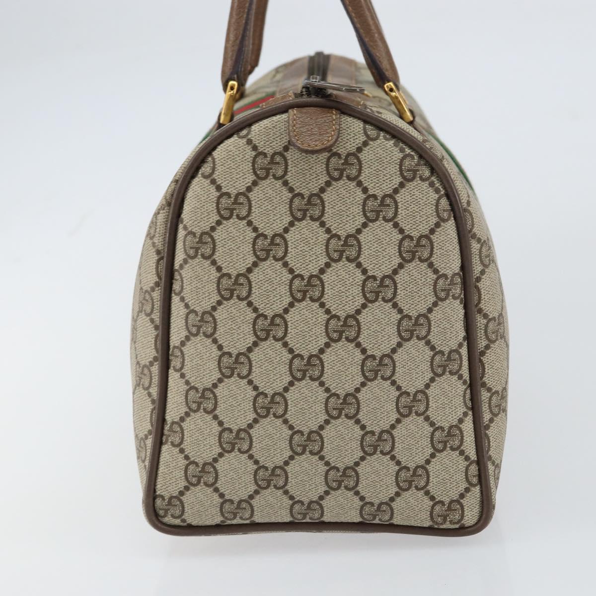 GUCCI GG Supreme Web Sherry Line Bag PVC Beige Gold 39 02 007 Auth yk20098
