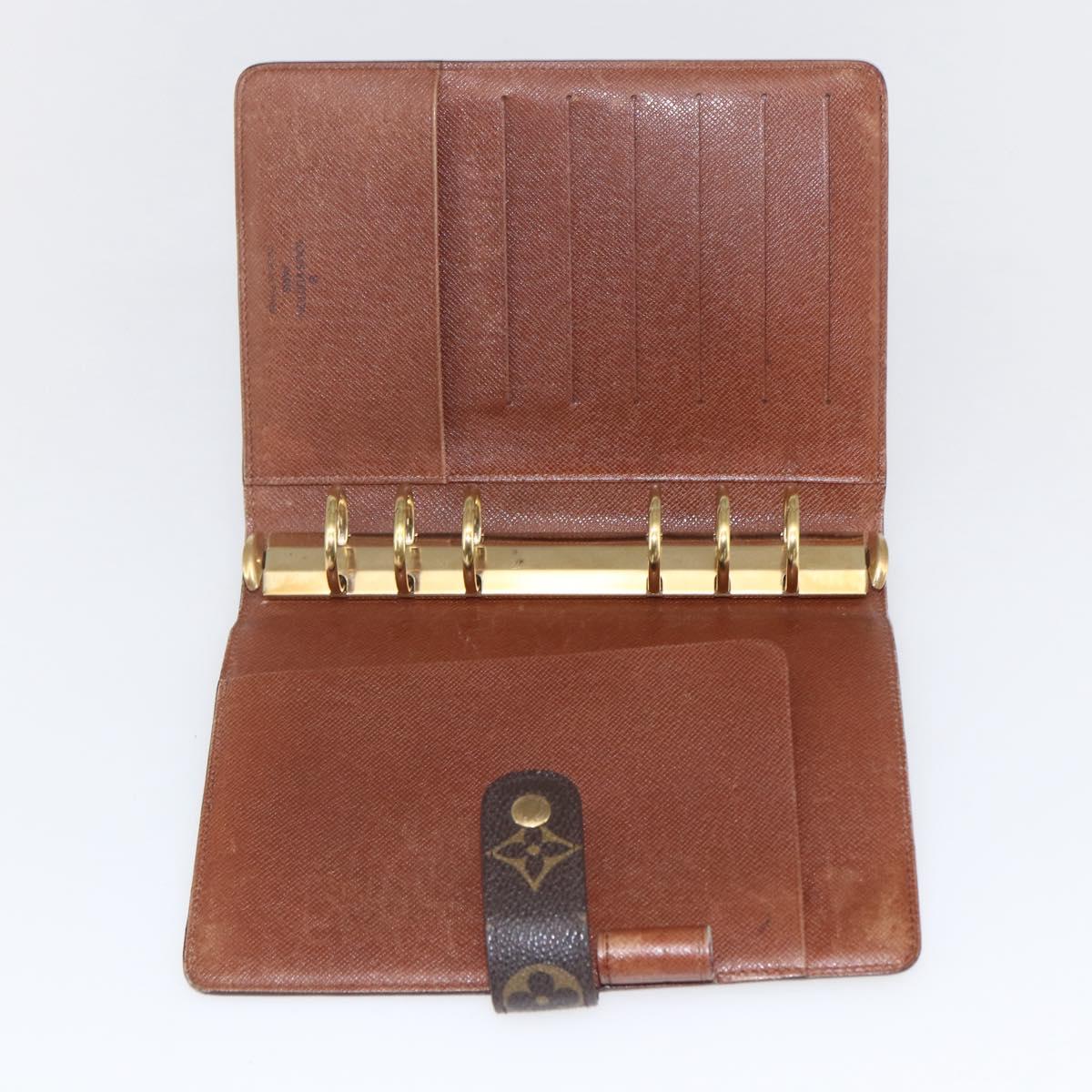 LOUIS VUITTON Monogram Agenda MM Day Planner Cover R20105 LV Auth yk20100