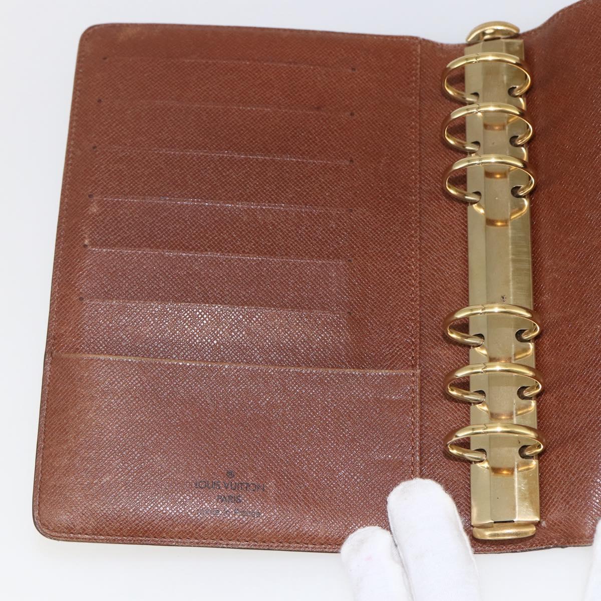 LOUIS VUITTON Monogram Agenda MM Day Planner Cover R20105 LV Auth yk20100