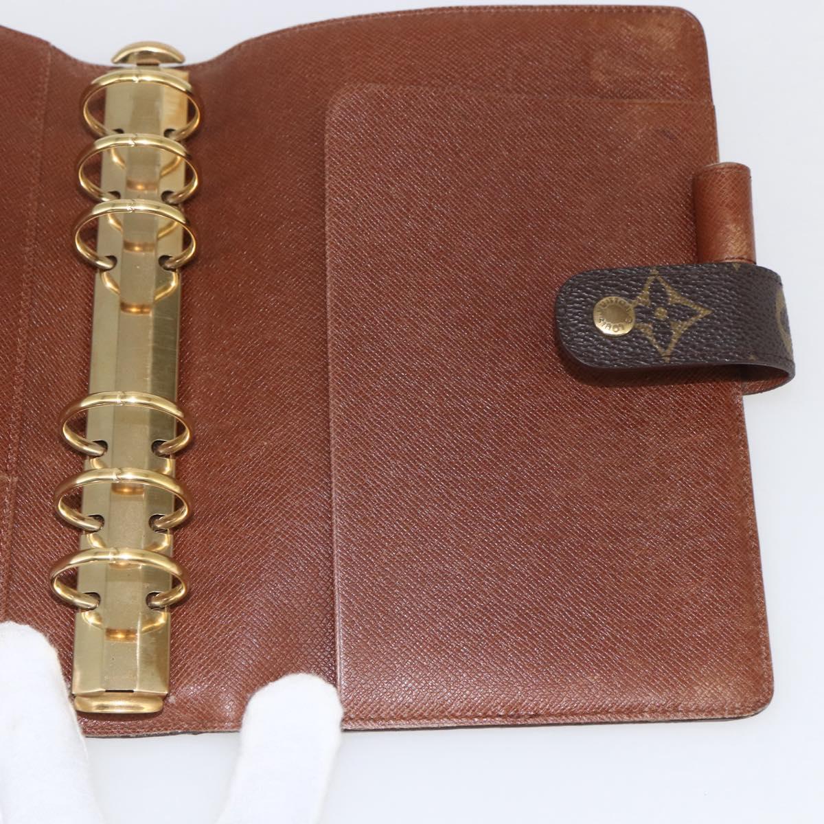 LOUIS VUITTON Monogram Agenda MM Day Planner Cover R20105 LV Auth yk20100