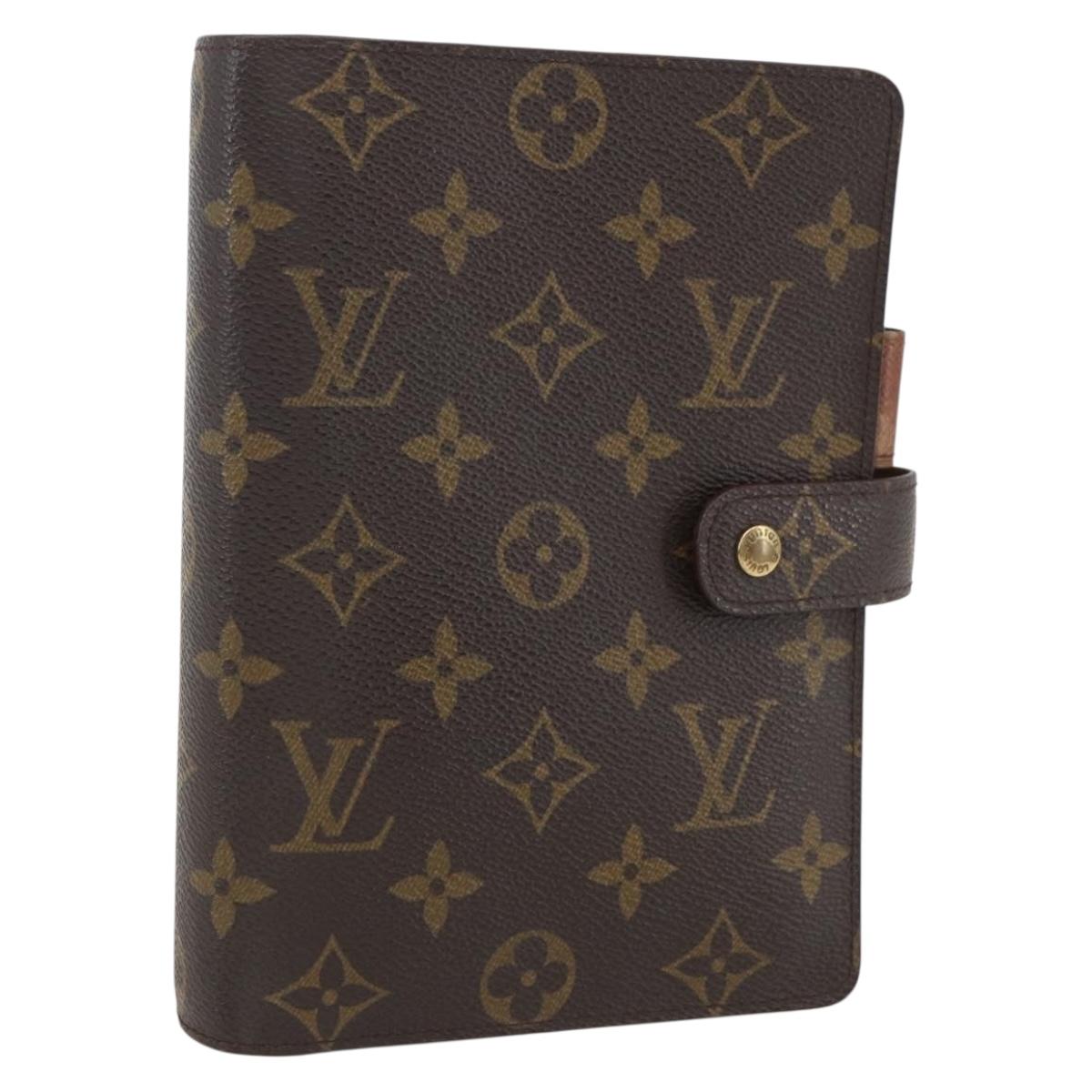 LOUIS VUITTON Monogram Agenda MM Day Planner Cover R20105 LV Auth yk20100