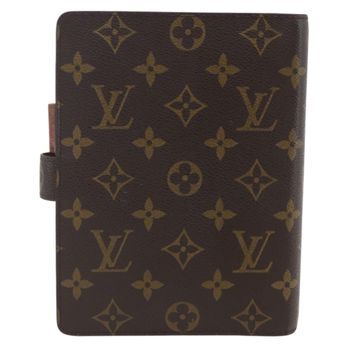LOUIS VUITTON Monogram Agenda MM Day Planner Cover R20105 LV Auth yk20100