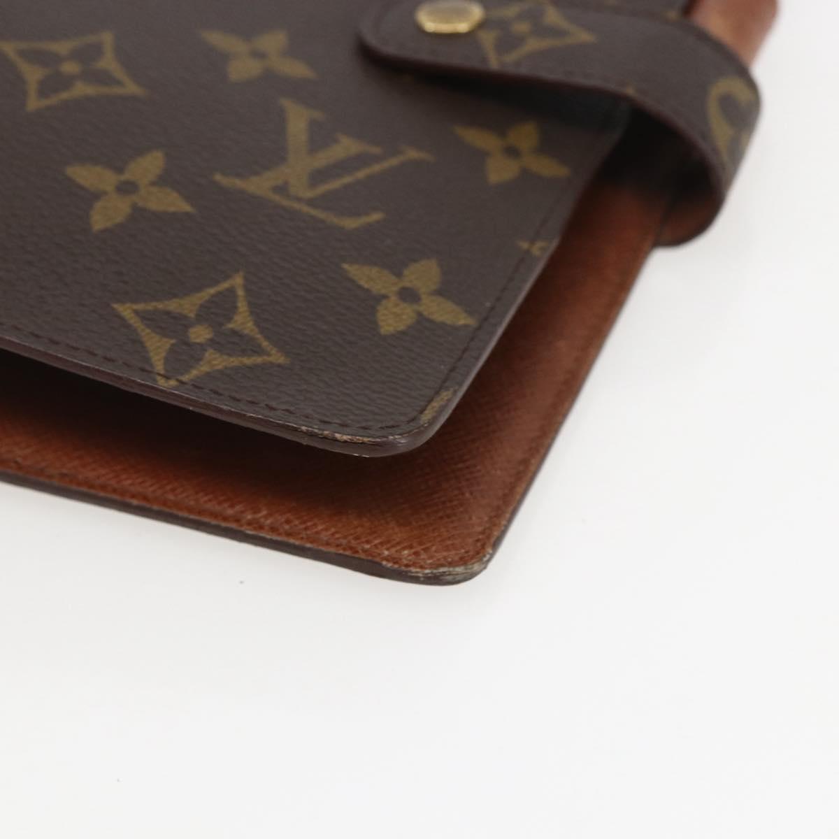 LOUIS VUITTON Monogram Agenda MM Day Planner Cover R20105 LV Auth yk20100