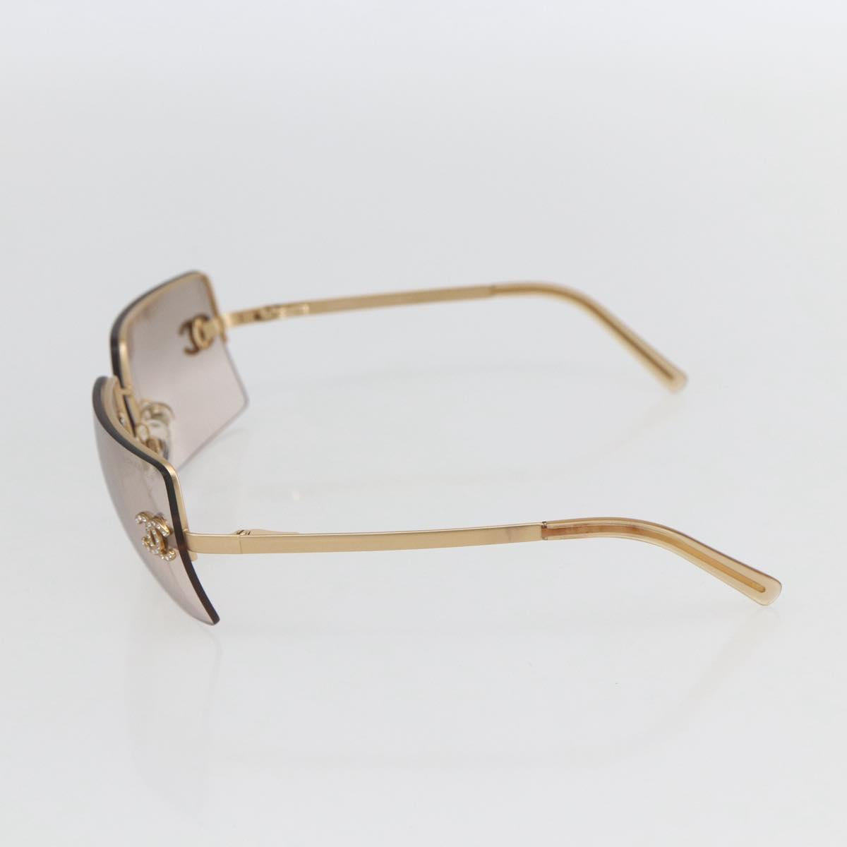 CHANEL Sunglasses metal Gold Tone CC Auth yk20103V