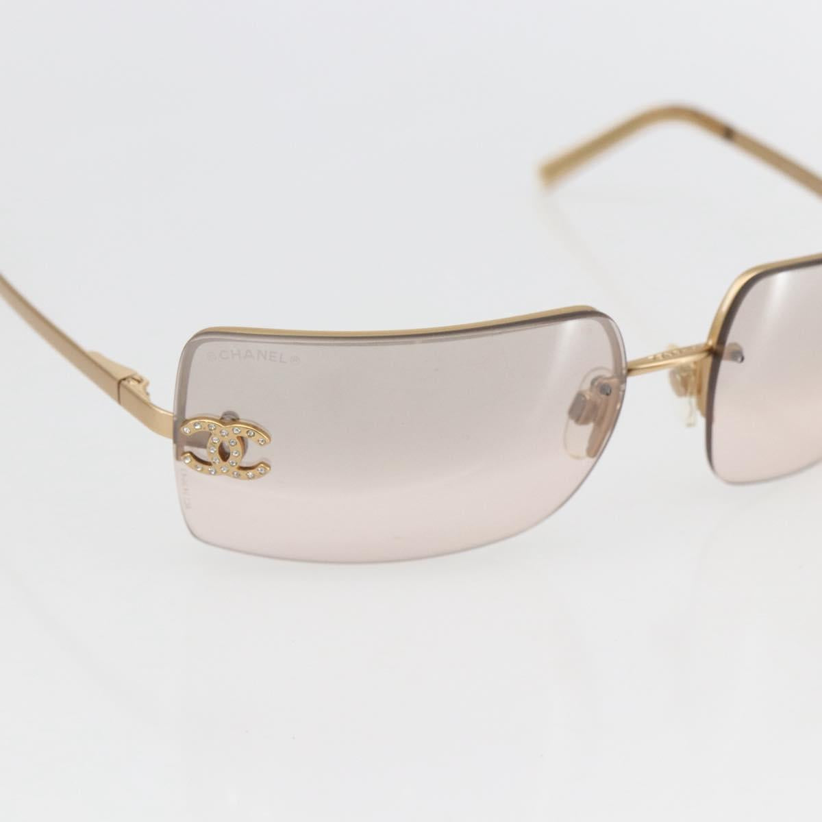 CHANEL Sunglasses metal Gold Tone CC Auth yk20103V