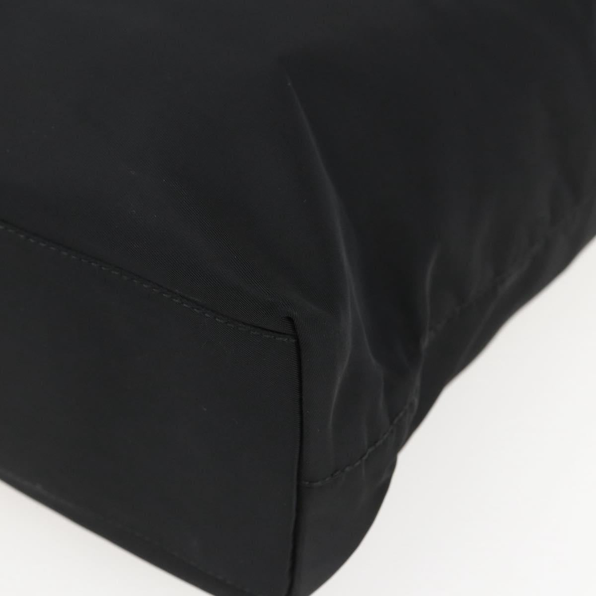 PRADA Tote Bag Nylon Black Silver Auth yk20104V