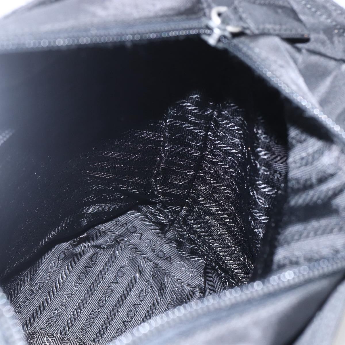 PRADA Tote Bag Nylon Black Silver Auth yk20104V