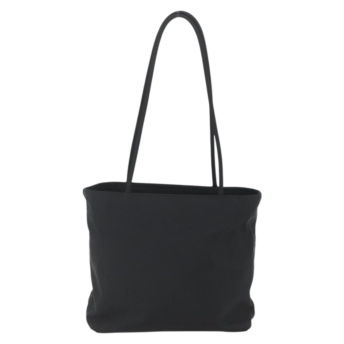 PRADA Tote Bag Nylon Black Silver Auth yk20104V
