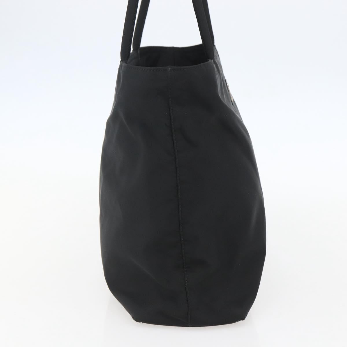 PRADA Tote Bag Nylon Black Silver Auth yk20104V
