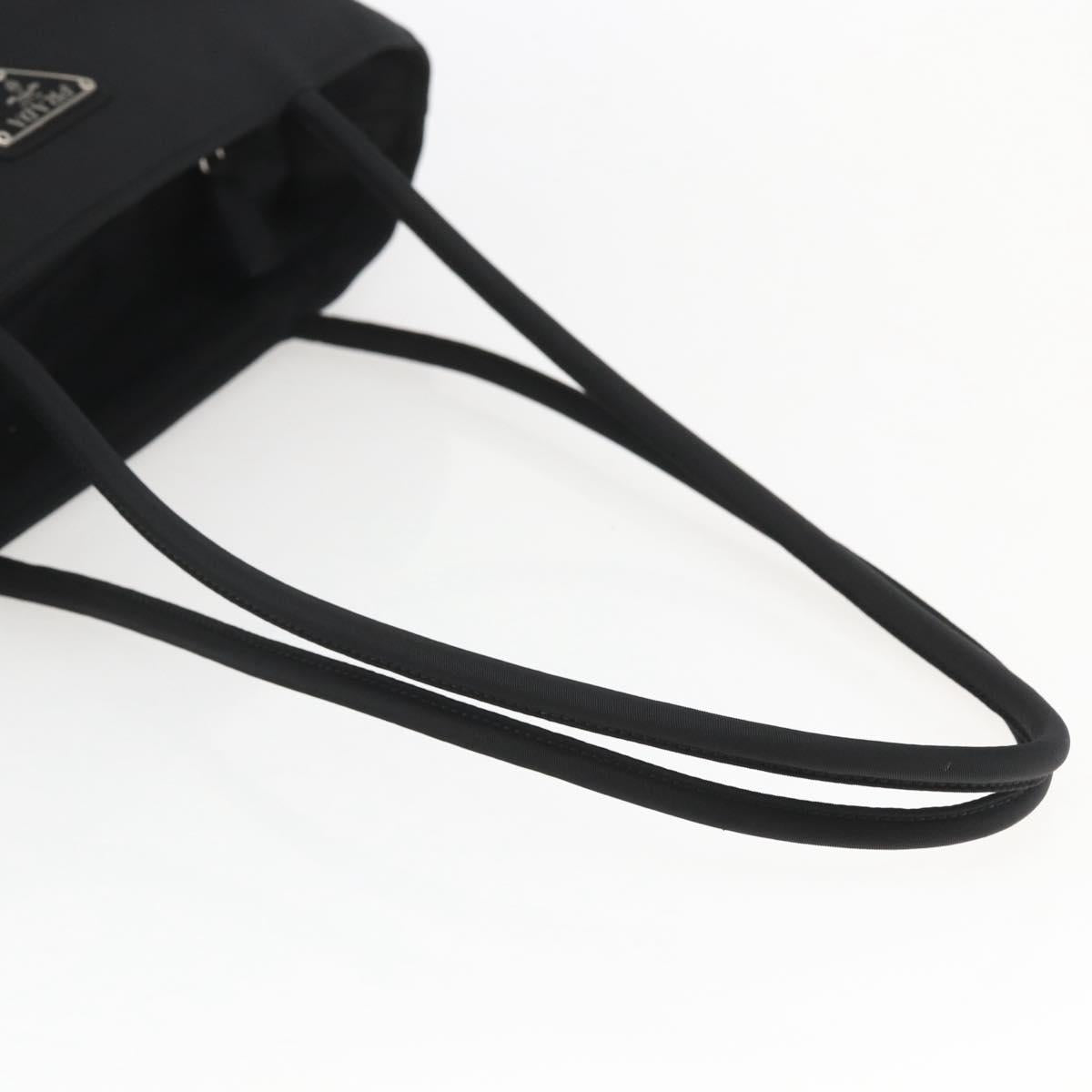 PRADA Tote Bag Nylon Black Silver Auth yk20104V