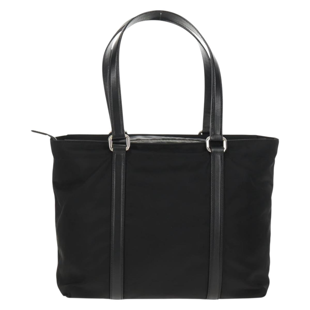 PRADA Tote Bag Nylon Black Silver BR2311 Auth yk20106V