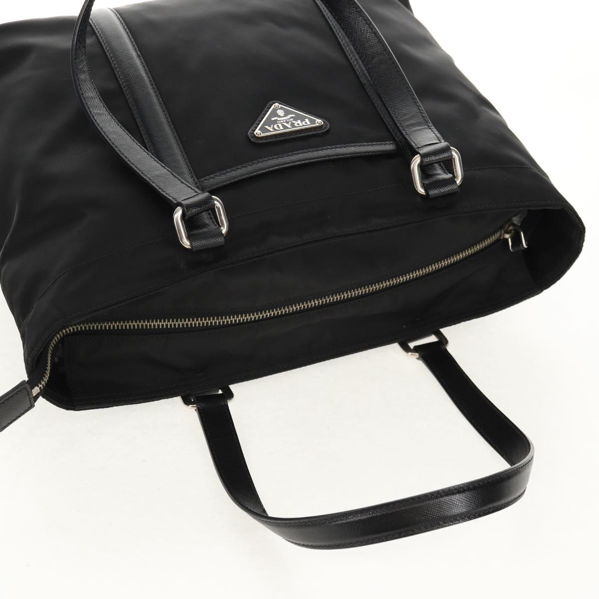 PRADA Tote Bag Nylon Black Silver BR2311 Auth yk20106V