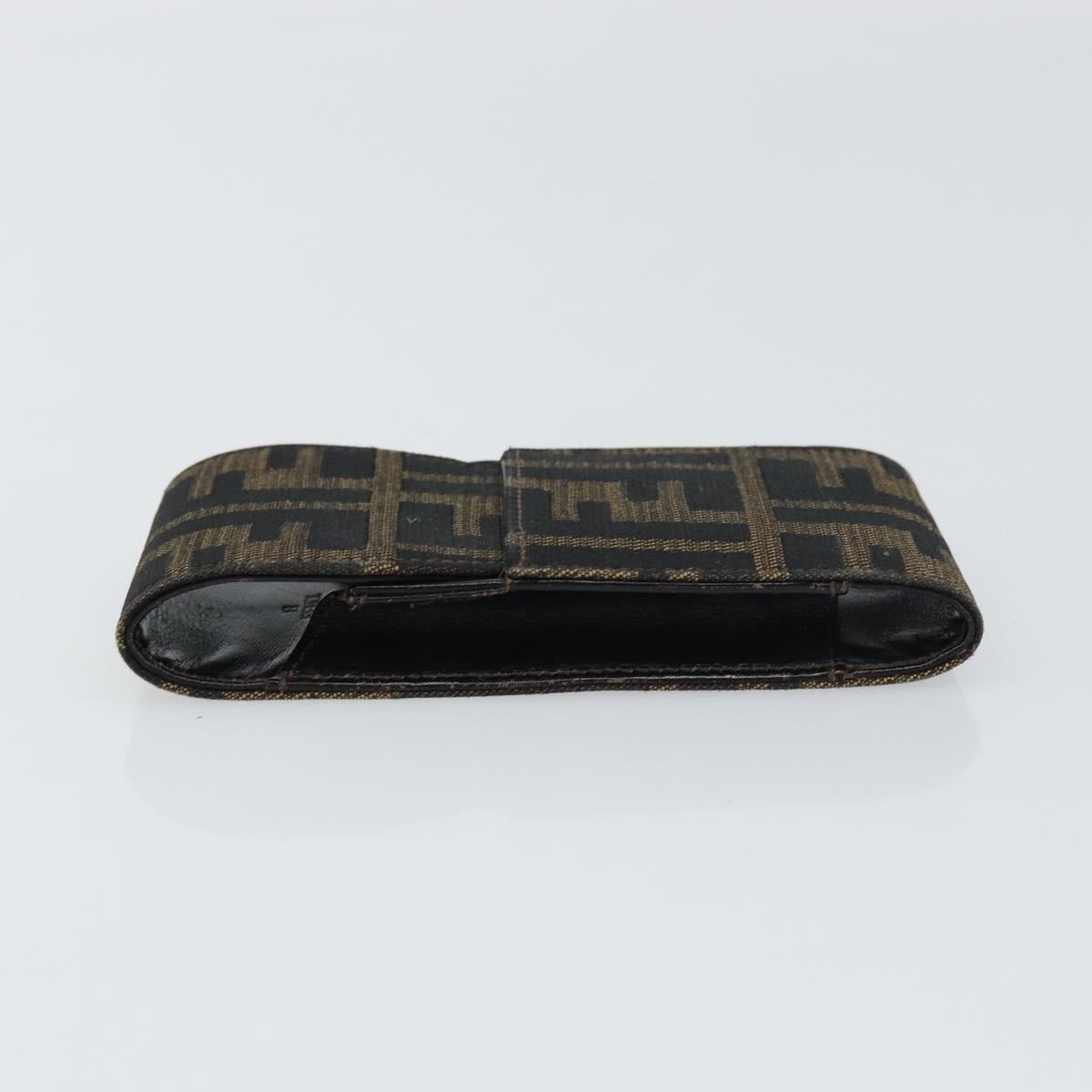 FENDI Zucca Canvas Cigarette Case Black Brown Auth yk20111V