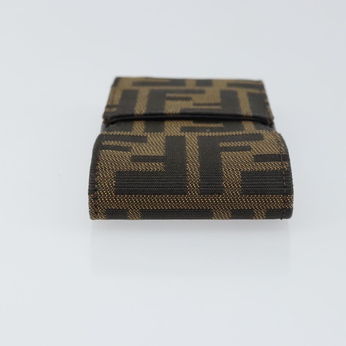 FENDI Zucca Canvas Cigarette Case Black Brown Auth yk20111V