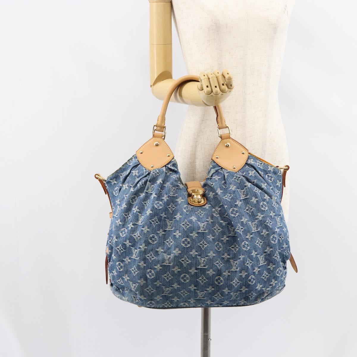 LOUIS VUITTON Monogram Denim XL Hand Bag Blue M95515 LV Auth yk20127V